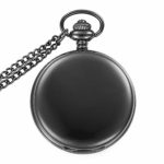 Jechin Classic Black Big Face Pocket Watch Comes in a Silk-Lined Gift Box