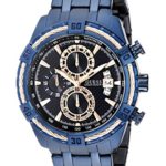 GUESS Men's Iconic Blue & Rose Gold Watch