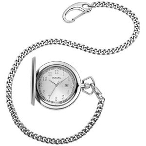 Bulova Men's Stainless Steel Analog-Quartz Pocket Watch