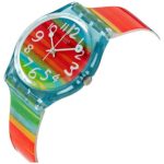 Swatch Women's Quartz Rainbow Dial Plastic Watch