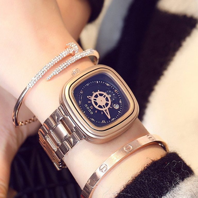GUOU Women's Wrist Watch Women Waterproof Rose Gold Stainless Steel Ladies Watches Calendar Sport Clock reloj mujer 2 GUOU Women's Wrist Watch Women Waterproof Rose Gold Stainless Steel