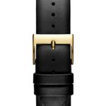 GUESS Men's Black Leather Chronograph Watch with Gold-Tone Case, Date, and Subdials – Model U0669G4