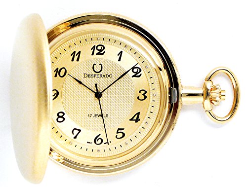 Desperado Tahoe 17 Jewel Satin Gold Plated Pocket Watch