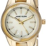 Anne Klein Women's Quartz Metal and Resin Dress Watch, Color: Gold Horn