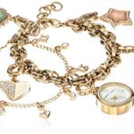 Anne Klein Women's Swarovski Crystal Accented Gold-Tone Charm Watch
