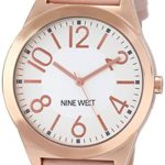 Nine West Women's Rose Gold-Tone Case Watch with Blush Strap