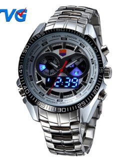 Hot TVG Male Sports Watch Men Full Stainless Steel Waterproof Quartz-watch