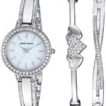 Anne Klein Women's Swarovski Crystal Accented Silver-Tone Watch