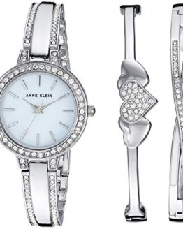 Anne Klein Women's Swarovski Crystal Accented Silver-Tone Watch