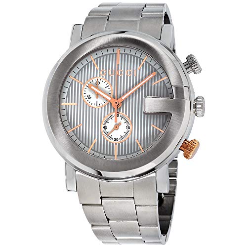 Gucci G Chronograph Silver Dial Stainless Steel Men's Watch