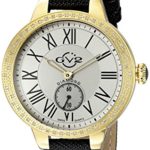 GV2 by Gevril Astor Womens Diamond Swiss Quartz Black Leather Strap Watch
