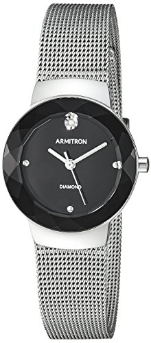 Armitron Women's Diamond-Accented Silver-Tone Mesh Bracelet Watch