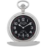 Gotham Men's Silver-Tone Railroad Mechanical Pocket Watch