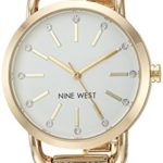Nine West Women's Crystal Accented Gold-Tone Bangle Watch