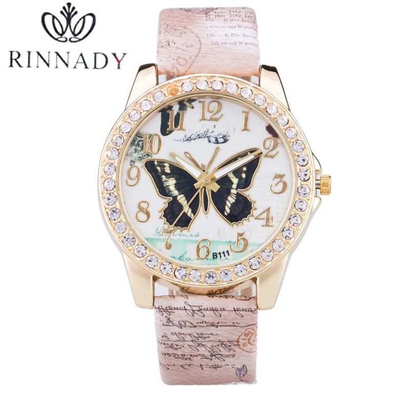RINNADY Women Watch 2018 Fashion Butterfly Leather