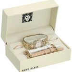 Anne Klein Women's Swarovski Crystal Accented Gold-Tone Bracelet Watch