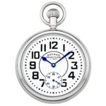 Gotham Men's Silver-Tone Mechanical Pocket Watch