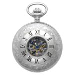 Gotham Men's Silver-Tone Mechanical Pocket Watch