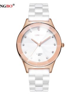 Luxury White Ceramic Water Resistant Classic Easy Read Sports Women Watch