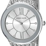 Anne Klein Women's Swarovski Crystal Accented Silver-Tone Mesh Bracelet Watch