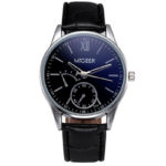 MIGEER man watch brand Luxury Fashion Faux Leather Mens Analog