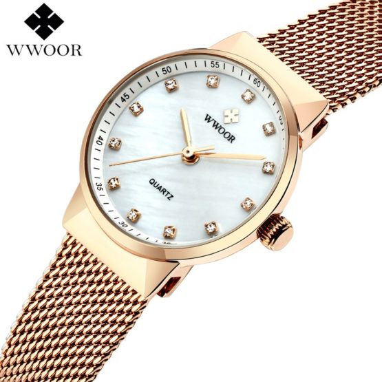 WWOOR Brand Luxury Women Waterproof Quartz Watch