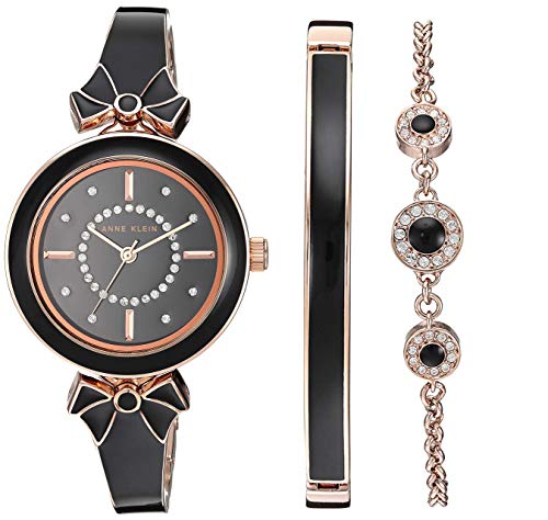Anne Klein Women's Swarovski Crystal Accented Rose Gold-Tone Watch