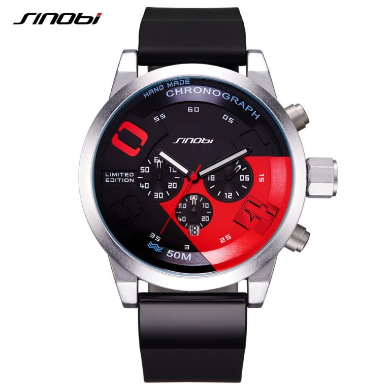 SINOBI Men Sports Watches Relogio Masculino Waterproof Red Dial Mans Chronograph Quartz Wrist Watch 2017 New Fast & Furious 1 Fast & Furious ChronoRed Sport Watch ⌚🔥