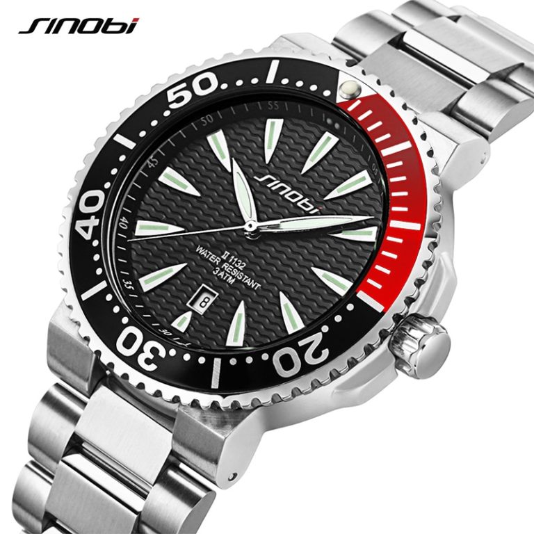 SINOBI Men Wrist Watch Top Luxury Brand 3Bar Waterproof Steel Watchband Male formal Sports Geneva Quartz Clock 007 Saat 2 Men Wrist Watch Top Luxury Brand 3Bar Waterproof Steel Watchband