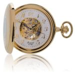 Oxford Half Hunter Pocket Watch with Arabic Numerals Skeleton Dial - Gold
