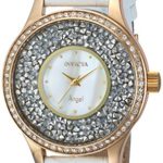 Invicta Women's Angel Stainless Steel Quartz Watch with Leather Calfskin Strap