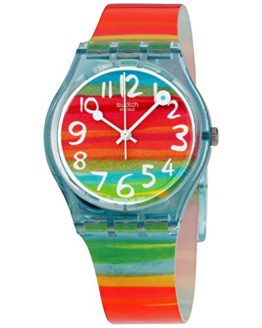 Swatch Women's Quartz Rainbow Dial Plastic Watch
