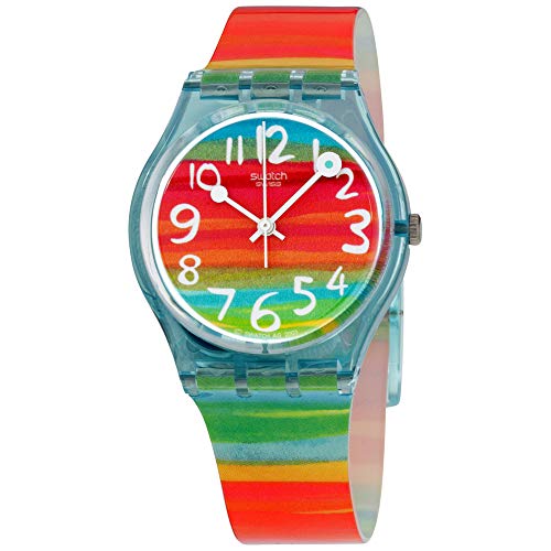 Swatch Women's Quartz Rainbow Dial Plastic Watch
