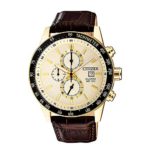 Citizen Stainless Steel Watch, Round Gold Dial, Stainless Steel Case