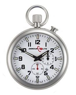 White Dial Alarm Clock Tritium Pocket Watch by Armourlite
