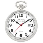 Gotham Men's Silver-Tone Analog Quartz Pocket Watch