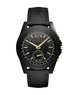 Armani Exchange Men's Hybrid Smartwatch, Black Silicone