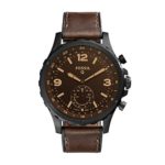 Fossil Q Men's Nate Stainless Steel and Leather Hybrid Smartwatch