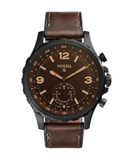 Fossil Q Men's Nate Stainless Steel and Leather Hybrid Smartwatch