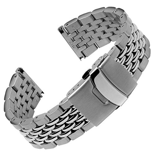Geckota Beads of Rice Solid 316L Stainless Steel Watch Band