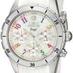 Invicta Women's Angel Stainless Steel Quartz Watch with Silicone Strap, White