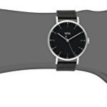 Vestal Unisex The Sophisticate Stainless Steel Watch with Black Leather Band