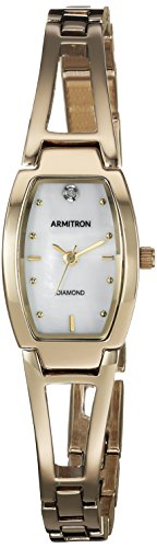 Armitron Women's Diamond-Accented Dial Gold-Tone Bangle Watch