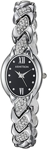 Armitron Women's Swarovski Crystal Accented Silver-Tone Bracelet Watch