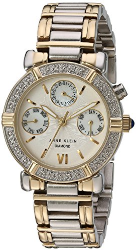 Anne Klein Women's Diamond Accented Multi-Function Two-Tone Watch