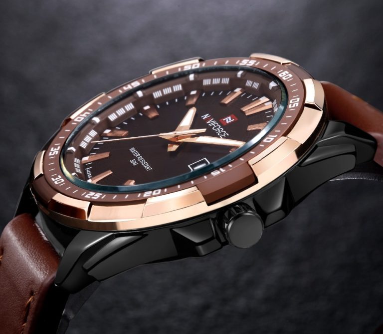 New Luxury Brand Date Genuine Leather Men Quartz Watch