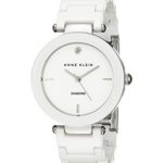 Anne Klein Women's Diamond-Accented Watch with Ceramic Bracelet