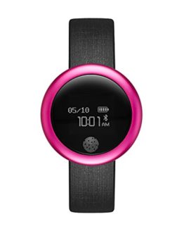 eMotion Unisex Metal and Rubber Smartwatch, Color: Bright Pink, Black