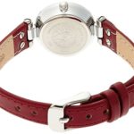 Anne Klein Women's Silver-Tone White Dial and Red Leather Strap Watch