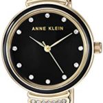 Anne Klein Women's Swarovski Crystal Accented Gold-Tone and Black Watch
